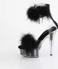 DELIGHT-624F Damen Sandale von Pleaser, Transparent Schwarz Produktbild-Vorschau 3