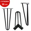 Hairpin Tischbeine 4er Metall 2-3 Streben Schwarz Haarnadel Produktbild-Vorschau 2