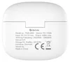The back of a white charging case for wireless earbuds, showing product information and regulatory symbols. Anteprima dell’immagine prodotto