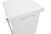 A close-up, angled view of the top and side of a white industrial step trash can. Produktbild-Vorschau