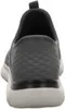 The back view of a gray sneaker with a white sole. Náhled obrázku produktu