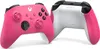 Two Xbox controllers are shown against a white background. One controller is facing forward and is pink. The other controller is facing backward and is white with pink grips. Produktbild-Vorschau
