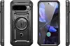 Multiple views of a black smartphone case with a ring holder, shown from the front, back, and sides. Náhľad obrázku produktu