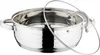 A stainless steel pot with a glass lid. Podgląd zdjęcia produktu