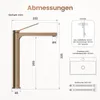 A diagram showing the dimensions of a faucet, along with installation notes and hose specifications. Produktbild-Vorschau
