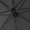 Close-up view of the internal structure of a dark gray umbrella. Voir les images du produit