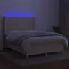 vidaXL Boxspringbett mit Matratze & LED Creme 140x200 cm Produktbild-Vorschau 3