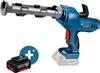 A Bosch cordless caulking gun with a battery pack and a plus symbol overlay. Produktbild-Vorschau