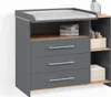 Wickelkommode Livinity Torino Anthrazit/Goldkraft Eiche mit Produktbild-Vorschau 1