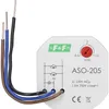 A white electronic device with wires and labels. Produktbild-Vorschau