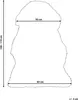A diagram of a sheepskin rug with dimensions indicated. Produktbild-Vorschau