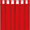 A red curtain with fabric loops hanging from a silver rod. Náhled obrázku produktu