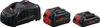 Three black and red power tool batteries and a charger are displayed against a white background. Anteprima dell’immagine prodotto