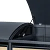 A close-up view of the interior and lid mechanism of a dark gray trash can enclosure. Produktbild-Vorschau