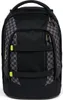A black backpack with a checkered pattern on the sides. Produktbild-Vorschau