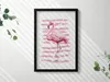 Flamingo-Grafik– Wandbild mit Rahmen – Gerahmtes Bild  – Produktbild-Vorschau 2