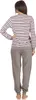 Edler Damen Frottee Pyjama langarm Schlafanzug mit Bündchen Produktbild-Vorschau 3