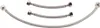 Three flexible metal hoses with threaded connectors on each end, arranged in a curved formation on a white background. Voir les images du produit