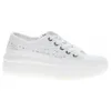 A single white lace sneaker is shown from the side against a white background. Voir les images du produit