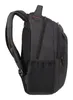 Side view of a black backpack with orange accents. Produktbild-Vorschau