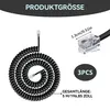 5 Meter RJ9 Spiralkabel, 3-pcs Telefonleitung, perfekt Produktbild-Vorschau 2