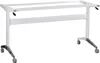 A white metal table frame with casters on a white background. Anteprima dell’immagine prodotto