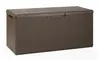 A brown plastic storage box with a textured surface and a slatted lid. Náhľad obrázku produktu