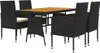 vidaXL 5-tlg. Garten-Essgruppe Poly Rattan Schwarz Produktbild-Vorschau 3