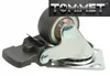 TOMiMET 4x Möbelrollen 20mm Gummi Lenkrolle mit Bremse Produktbild-Vorschau 4