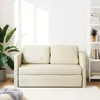 Bodensofa mit Schlaffunktion Creme 112x174x55 cm Kunstleder Produktbild-Vorschau 3