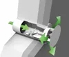 A cutaway view of a ventilation component with green arrows indicating airflow. Anteprima dell’immagine prodotto
