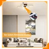 A modern living room with a sofa, coffee table, and a ceiling light. Voir les images du produit