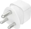 A white 3-pin electrical plug adapter is shown against a white background. Voir les images du produit