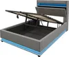 Hydraulická postel s polstrováním Flieks 140 x 200 cm s LED Náhled obrázku produktu 9
