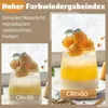 A comparison of two drinks under different lighting conditions, highlighting color rendering. Voir les images du produit