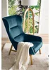 home24 Ohrensessel - inkl. Hocker - Samt - Marineblau Produktbild-Vorschau 3
