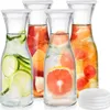 Lawei 4 Stück Wasserkaraffe Glas Wasserkrug 1Liter Produktbild-Vorschau 1