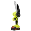 A cordless mini chainsaw with a battery pack attached, shown against a white background. Produktbild-Vorschau