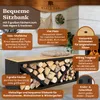 BLACK OAK OHIO Kaminholzbank Schwarz mit Holzablage & Produktbild-Vorschau 3