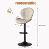 A beige bar stool with dimensions and weight capacity indicated. Produktbild-Vorschau