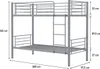 Letto a castello "ADAM" - 90 x 190 cm - metallo - grigio Anteprima dell’immagine prodotto 3
