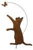 Gartenstecker Katze mit Schmetterling höhe ca. 55cm Rost Produktbild-Vorschau 3