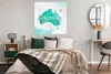 MuchoWow® Poster Weltkarte - Australien - Türkis 100x100 cm Produktbild-Vorschau 4