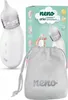 A product collage showing a white electronic nasal aspirator, its packaging, and a storage pouch. Anteprima dell’immagine prodotto