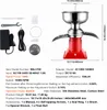 A red and silver electric milk cream separator with its accessories and specifications laid out. Produktbild-Vorschau