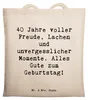 Mr. & Mrs. Panda Shopping Tasche Spruch 40. Geburtstag Produktbild-Vorschau 1