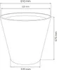 A line drawing of a planter with dimensions indicated. Voir les images du produit