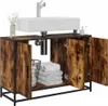 vidaXL Wastafelonderkast, gerookt eikenfineer, 90x33x60 cm, Productafbeelding-voorbeeld 4