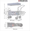 AREBOS Bollerwagen faltbar mit Dach blau| Luxus, XXL Produktbild-Vorschau 7