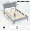 A diagram of a bed frame with dimensions and specifications. Náhled obrázku produktu